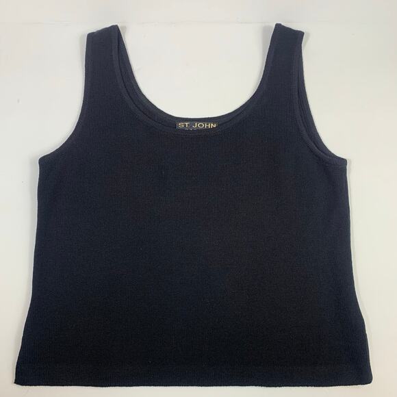 St John Tops - St John Basics Santana Knit Black Tank Top Sz S Sleeveless